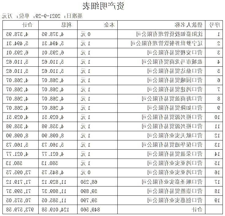 沈阳嘉银投资管理有限公司等19笔债权处置公告（已过公告有效期）